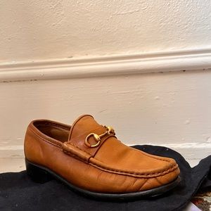 Gucci Leather Horsebit Loafer Tan Brown